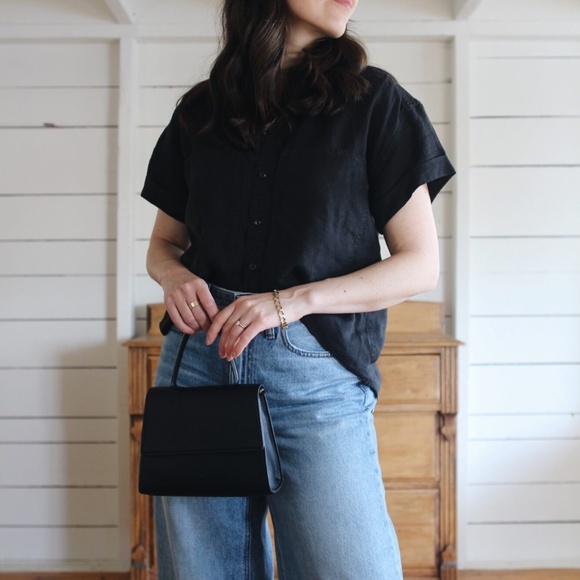 Power of my People The Philosopher Wayward fit Linen Shirt, black XXS - Picture 1 of 14